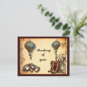 Steampunkstifte Stiefel, Goggles Heißluftballons Postkarte (Stehend Vorderseite)
