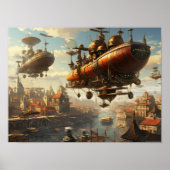 Steampunkstyle: Schiffe und Zeppelins Poster (Vorne)