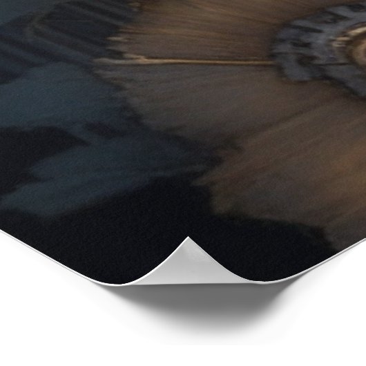 Steampunktür mit Blume Poster (Ecke)