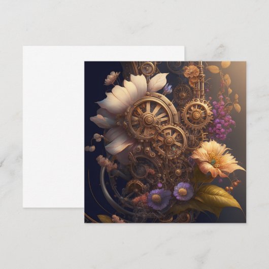 Steampunktür mit violetten Blumen (Vorne/Hinten)