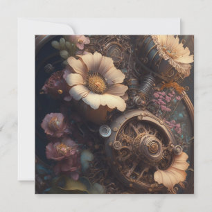 Steampunktür mit weißen Blume
