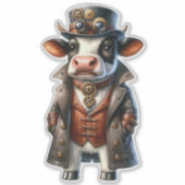 Steampunkuh Transparenter Aufkleber (Vorderseite)