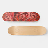 Steampunkuhr-Herzskateboard Skateboard (Horizontal)