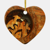 Steampunkuhr Keramik Ornament (Vorne)