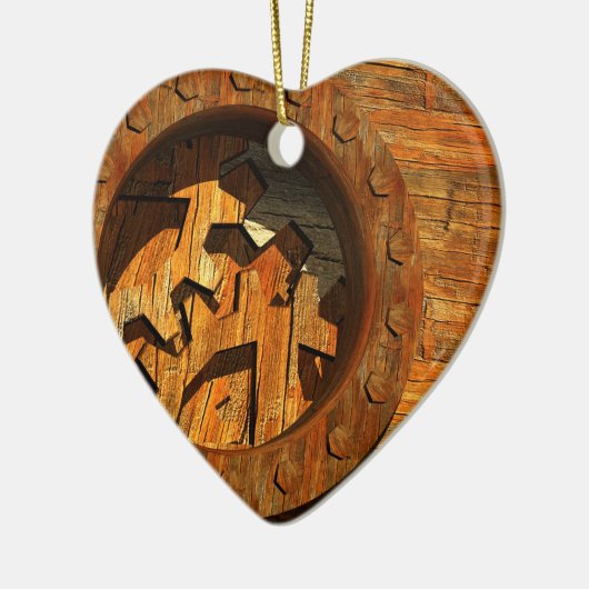 Steampunkuhr Keramik Ornament (Links)