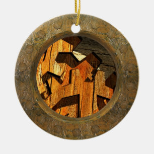 Steampunkuhr Keramikornament