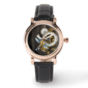 Steampunkuhr mit mechanischem Drachenfliegen Armbanduhr