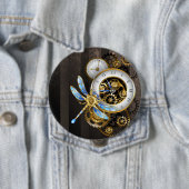 Steampunkuhr mit mechanischem Drachenfliegen Button (Beispiel)