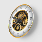 Steampunkuhr mit mechanischem Drachenfliegen Runde Wanduhr (Winkel)