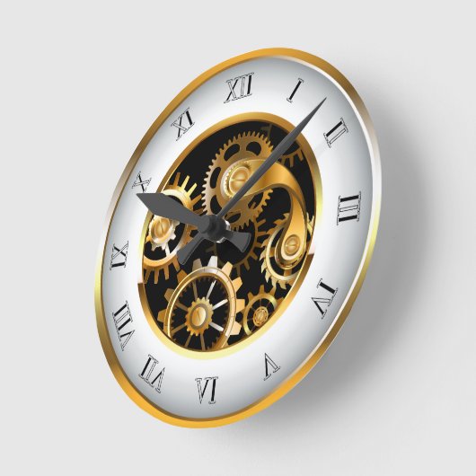 Steampunkuhr mit mechanischem Drachenfliegen Runde Wanduhr (Winkel)