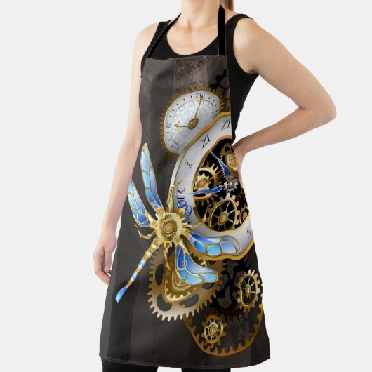 Steampunkuhr mit mechanischem Drachenfliegen Schürze (InSitu)