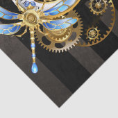 Steampunkuhr mit mechanischem Drachenfliegen Seidenpapier (Detail)