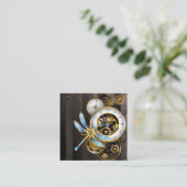 Steampunkuhr mit mechanischem Drachenfliegen Telefonnummerkarte (Stehend Vorderseite)