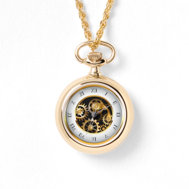 Steampunkuhr mit mechanischer Libelle Armbanduhr (Vorderseite)