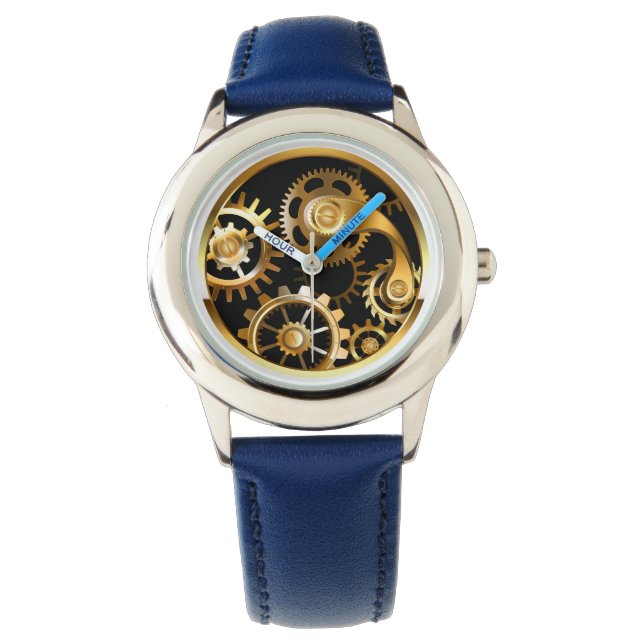 Steampunkuhr mit mechanischer Libelle Armbanduhr (Vorderseite)