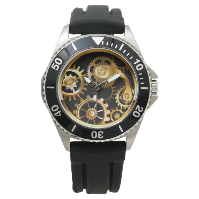 Steampunkuhr mit mechanischer Libelle Armbanduhr (Vorderseite)