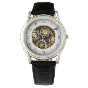 Steampunkuhr mit mechanischer Libelle Armbanduhr