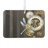 Steampunkuhr mit mechanischer Libelle Autolufterfrischer (Rückseite)