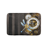 Steampunkuhr mit mechanischer Libelle Badematte (Vorderseite)