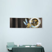 Steampunkuhr mit mechanischer Libelle Banner (Messeveranstaltung)