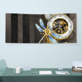 Steampunkuhr mit mechanischer Libelle Banner (Messe)