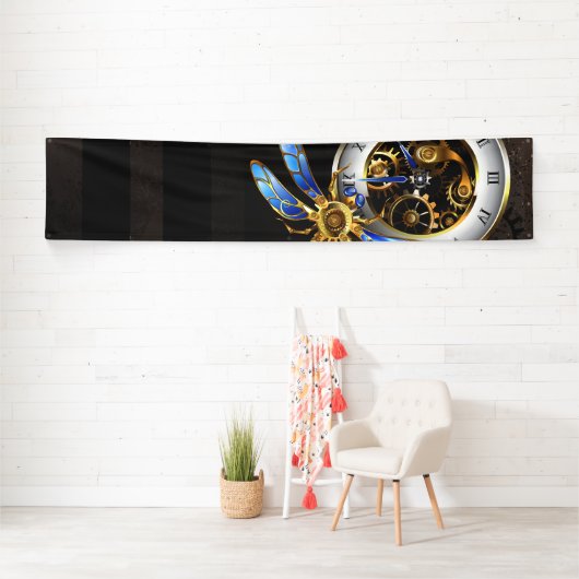 Steampunkuhr mit mechanischer Libelle Banner (Insitu)