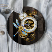 Steampunkuhr mit mechanischer Libelle Button (Beispiel)