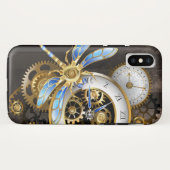 Steampunkuhr mit mechanischer Libelle Case-Mate iPhone Hülle (Rückseite (Horizontal))