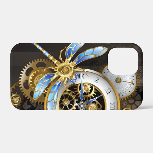 Steampunkuhr mit mechanischer Libelle Case-Mate iPhone Hülle (Rückseite (Horizontal))