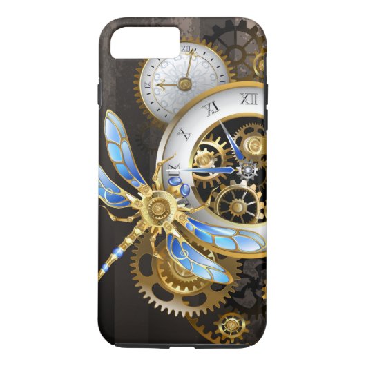 Steampunkuhr mit mechanischer Libelle Case-Mate iPhone Hülle (Rückseite)