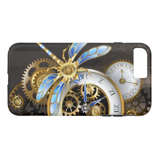Steampunkuhr mit mechanischer Libelle Case-Mate iPhone Hülle (Rückseite (Horizontal))