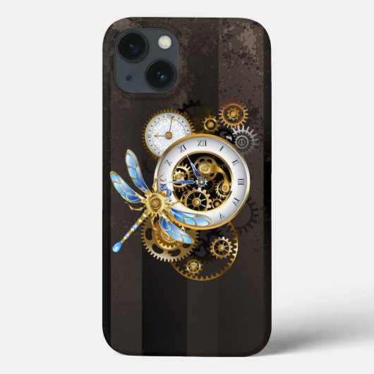 Steampunkuhr mit mechanischer Libelle Case-Mate iPhone Hülle (Rückseite)