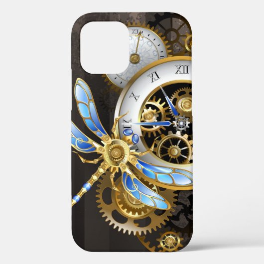 Steampunkuhr mit mechanischer Libelle Case-Mate iPhone Hülle (Rückseite)
