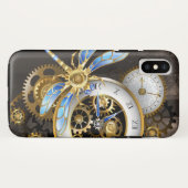 Steampunkuhr mit mechanischer Libelle Case-Mate iPhone Hülle (Rückseite (Horizontal))