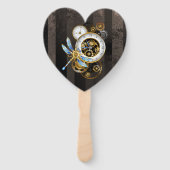 Steampunkuhr mit mechanischer Libelle Fächer (Vorderseite)