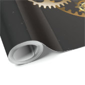 Steampunkuhr mit mechanischer Libelle Geschenkpapier (Rolleneckpunkt)