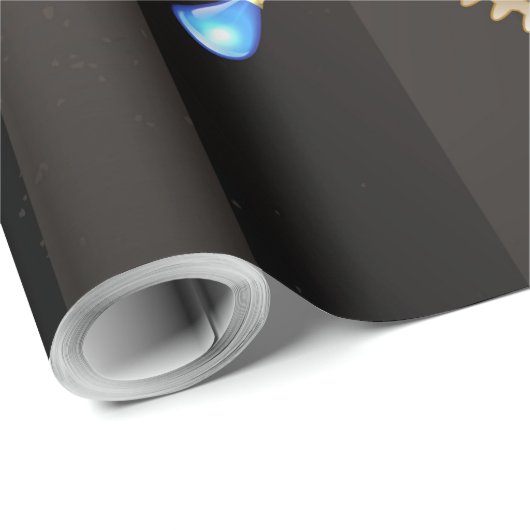 Steampunkuhr mit mechanischer Libelle Geschenkpapier (Rolleneckpunkt)