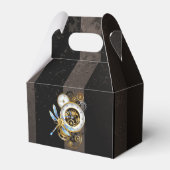Steampunkuhr mit mechanischer Libelle Geschenkschachtel (Rückseite)
