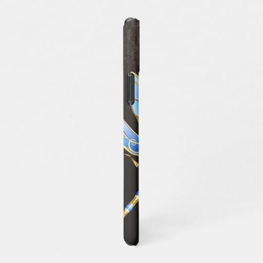 Steampunkuhr mit mechanischer Libelle iPhone Hülle (Rechte Seite)