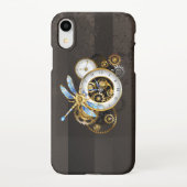 Steampunkuhr mit mechanischer Libelle iPhone Hülle (Rückseite)