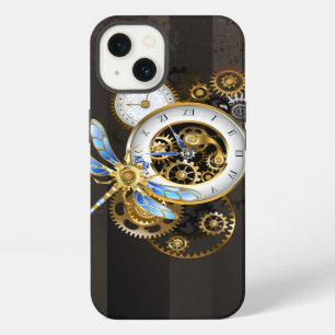 Steampunkuhr mit mechanischer Libelle iPhone 13 Hülle