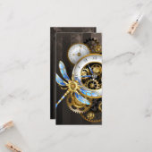 Steampunkuhr mit mechanischer Libelle Karte (Vorderseite/Rückseite Beispiel)