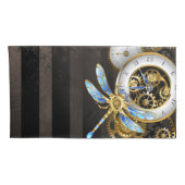 Steampunkuhr mit mechanischer Libelle Kissenbezug (Rückseite-Rechts)