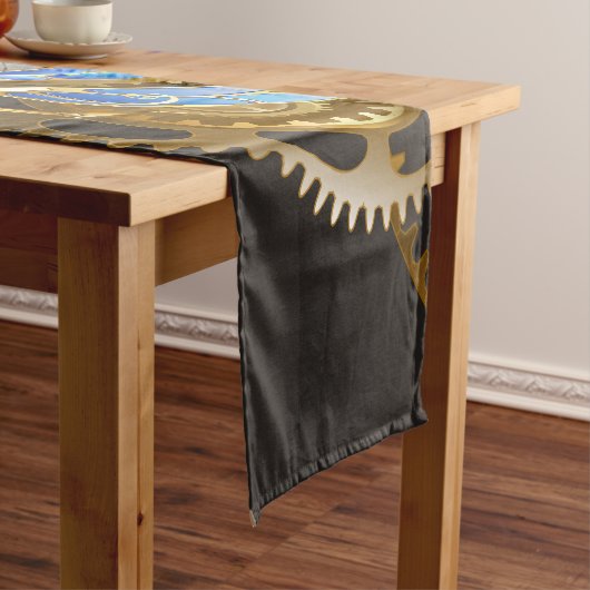 Steampunkuhr mit mechanischer Libelle Kurzer Tischläufer (Beispiel)