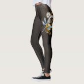 Steampunkuhr mit mechanischer Libelle Leggings (Links)