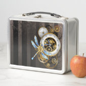 Steampunkuhr mit mechanischer Libelle Metall Brotdose (Beispiel)