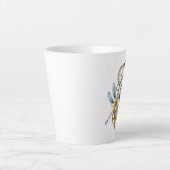 Steampunkuhr mit mechanischer Libelle Milchtasse (Vorderseite)