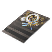 Steampunkuhr mit mechanischer Libelle Notizblock (angewinkelt)