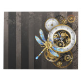 Steampunkuhr mit mechanischer Libelle Notizblock (Vorderseite)
