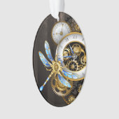 Steampunkuhr mit mechanischer Libelle Ornament (Vorderseite)